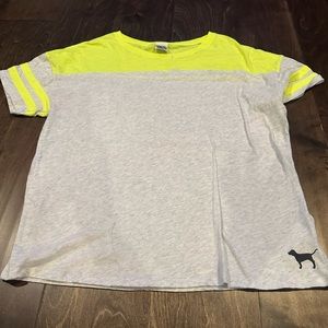 Pink yellow and grey shirt
